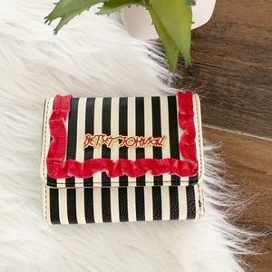 Betsey Johnson French Trifold Striped Wallet